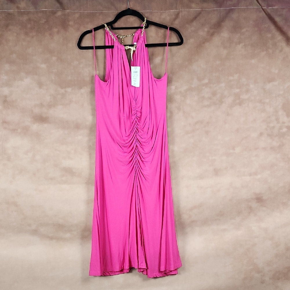 Cache Pink Dress with Gold Details